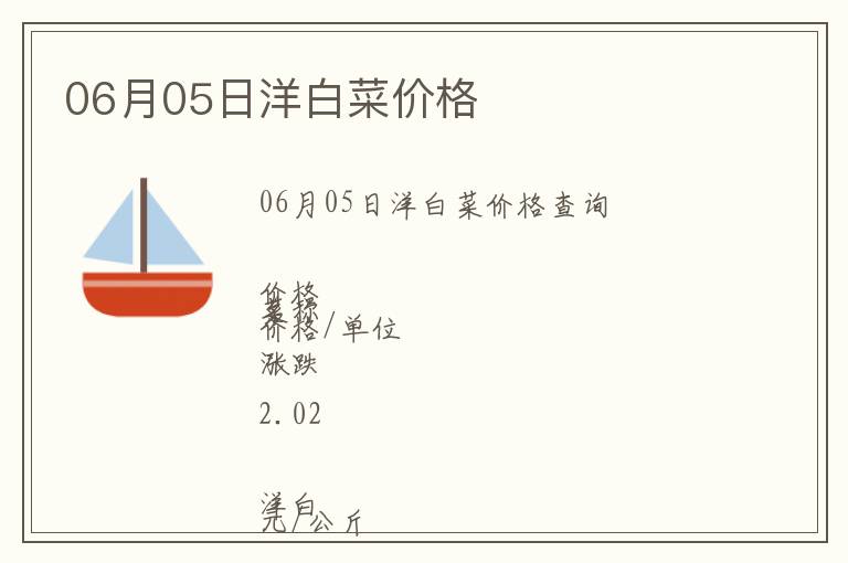 06月05日洋白菜價格