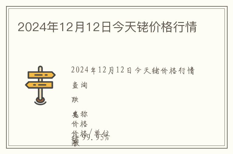 2024年12月12日今天銠價格行情