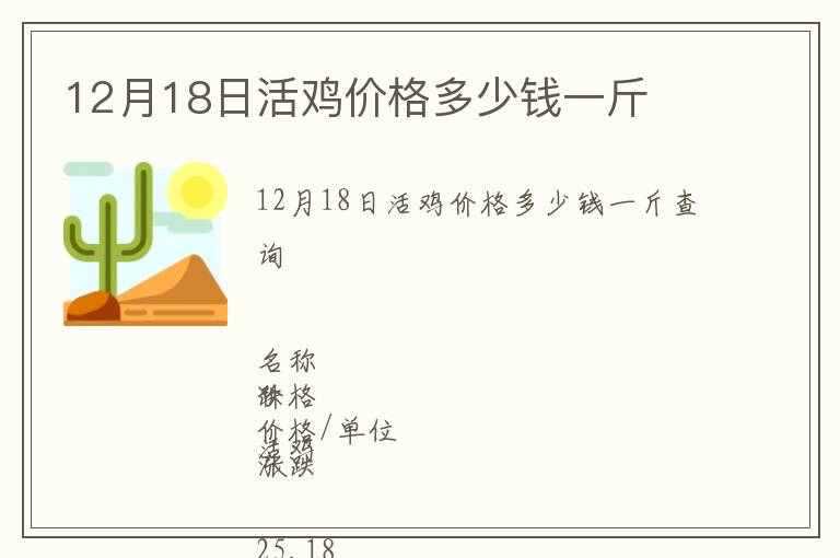 12月18日活雞價(jià)格多少錢一斤