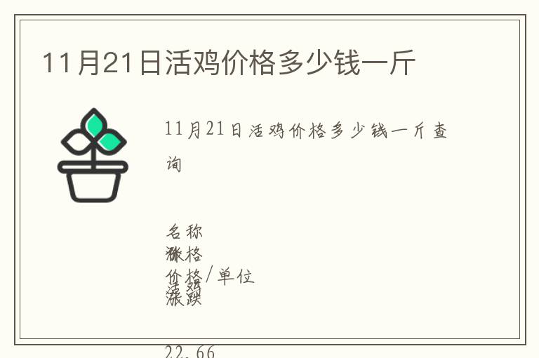 11月21日活雞價格多少錢一斤