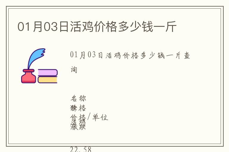 01月03日活雞價格多少錢一斤