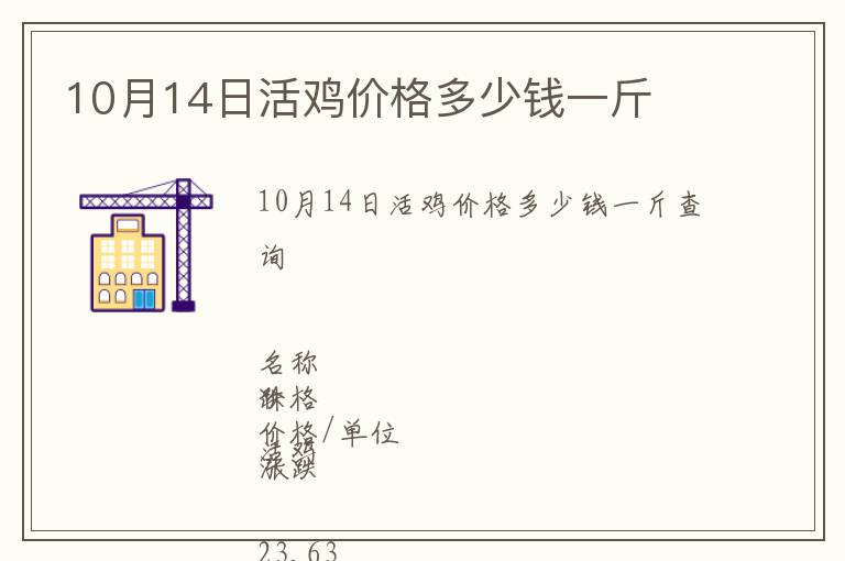 10月14日活雞價(jià)格多少錢一斤