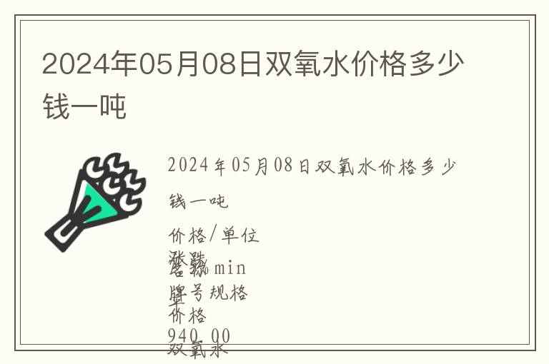 2024年05月08日雙氧水價格多少錢一噸