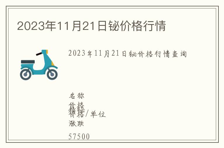 2023年11月21日鉍價(jià)格行情