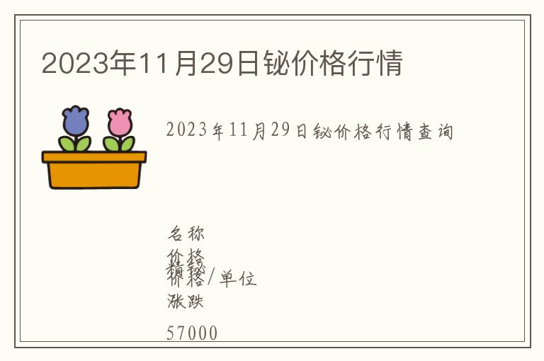 2023年11月29日鉍價格行情