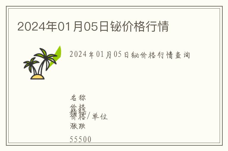 2024年01月05日鉍價格行情