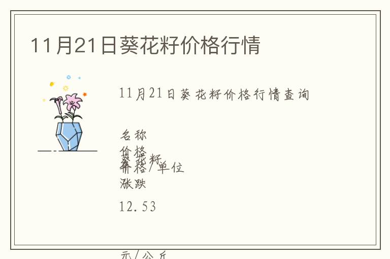 11月21日葵花籽價格行情