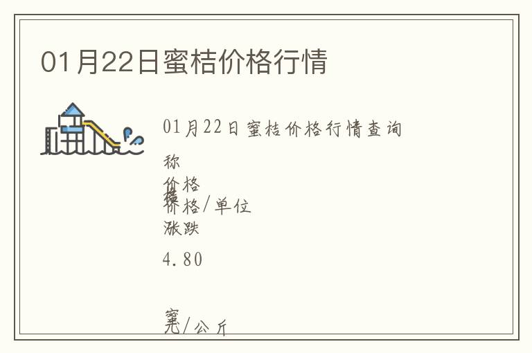 01月22日蜜桔價格行情