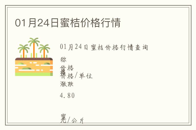 01月24日蜜桔價格行情