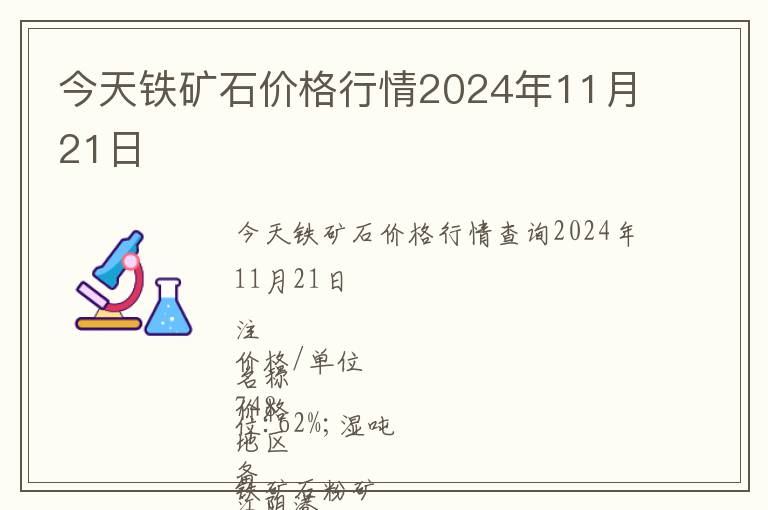今天鐵礦石價格行情2024年11月21日
