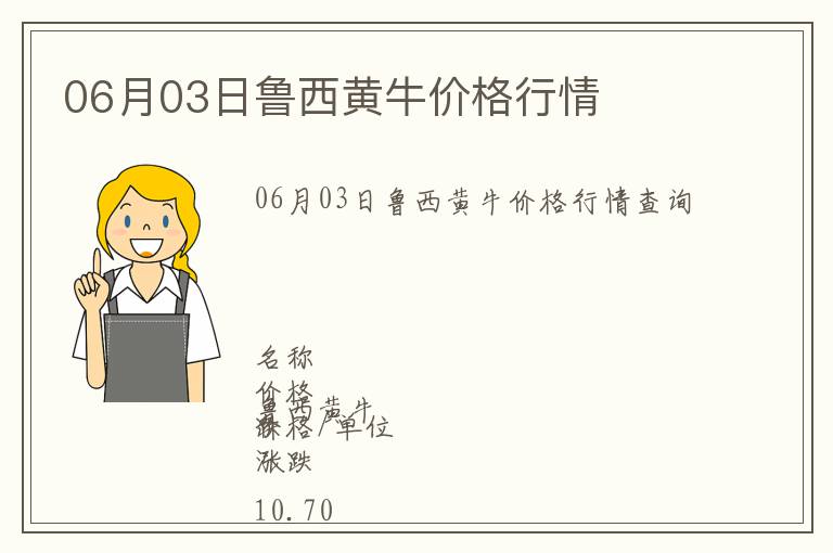 06月03日魯西黃牛價格行情