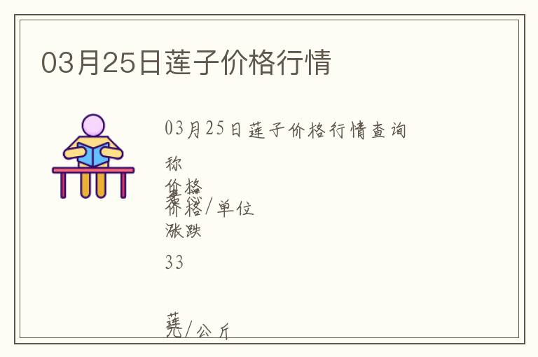 03月25日蓮子價格行情