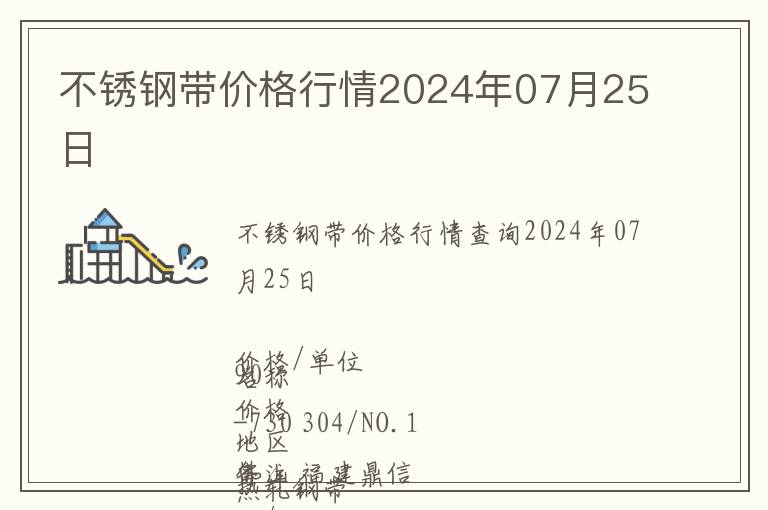 不銹鋼帶價(jià)格行情2024年07月25日