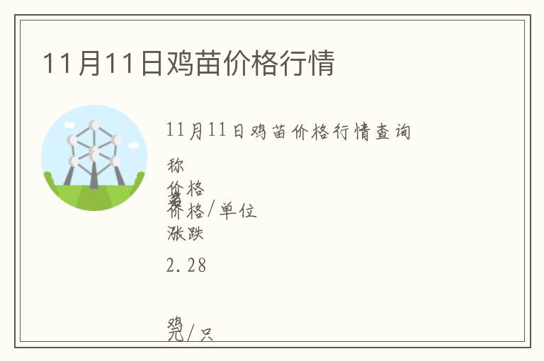 11月11日雞苗價格行情