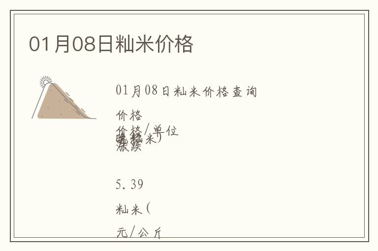 01月08日秈米價(jià)格