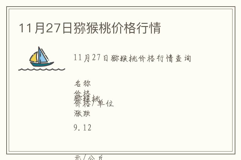 11月27日獼猴桃價格行情