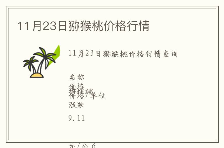 11月23日獼猴桃價格行情