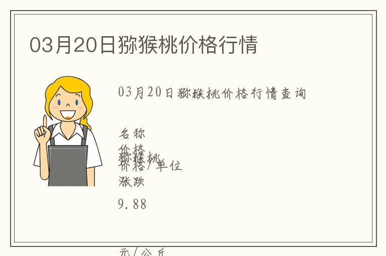03月20日獼猴桃價(jià)格行情