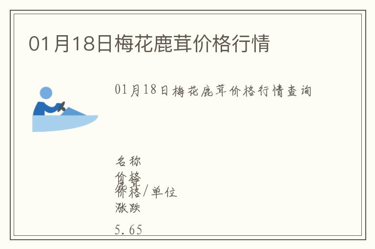 01月18日梅花鹿茸價(jià)格行情