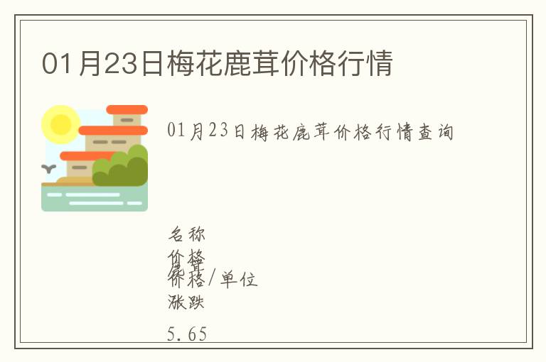 01月23日梅花鹿茸價(jià)格行情