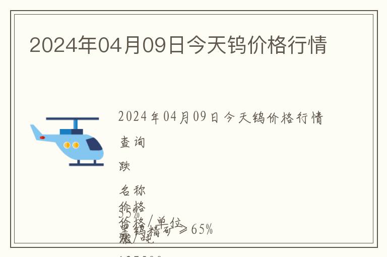 2024年04月09日今天鎢價(jià)格行情