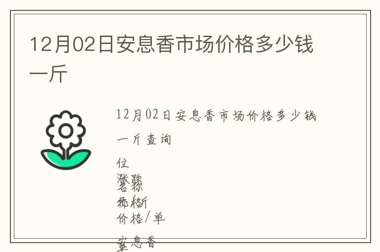 12月02日安息香市場價格多少錢一斤