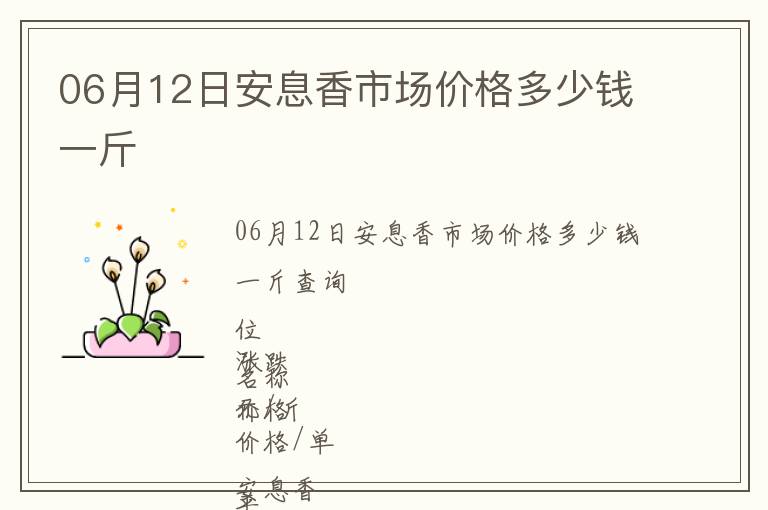 06月12日安息香市場價格多少錢一斤