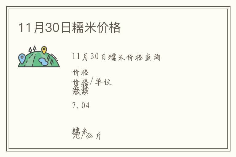 11月30日糯米價格