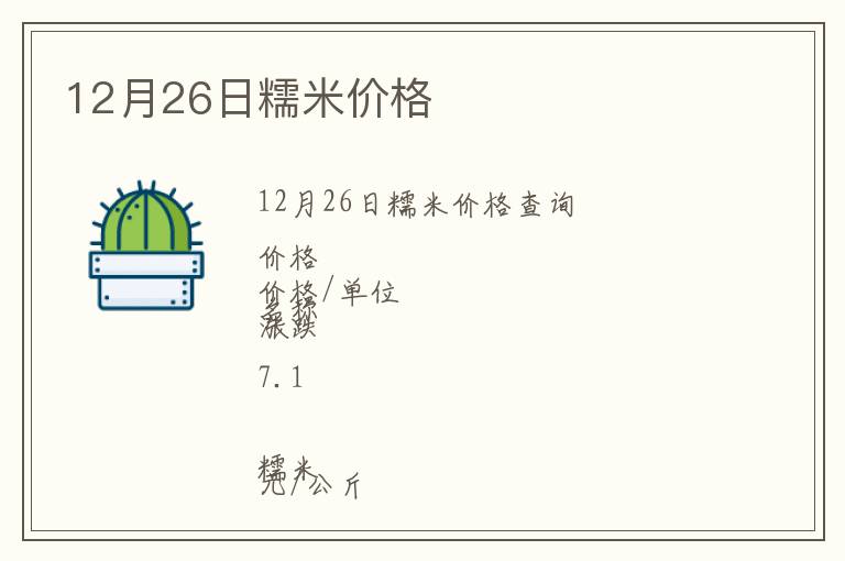 12月26日糯米價(jià)格