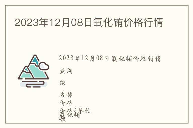 2023年12月08日氧化銪價(jià)格行情