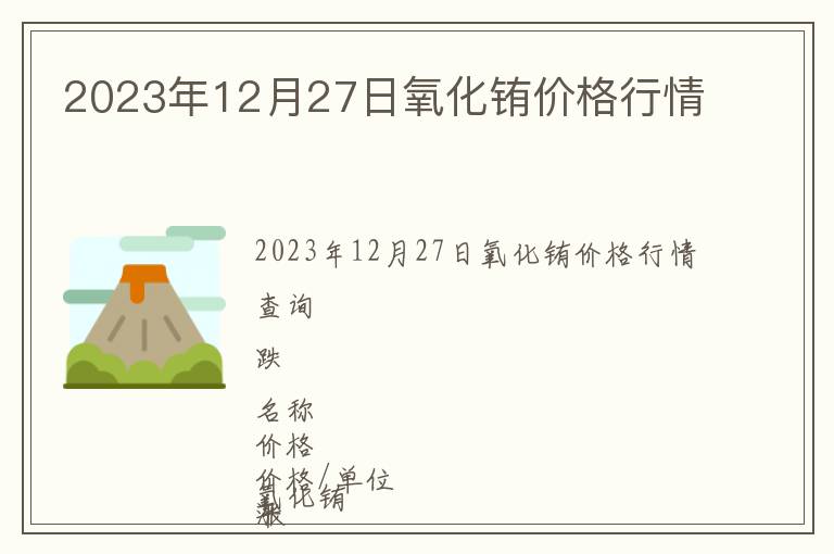 2023年12月27日氧化銪價格行情