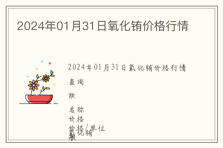 2024年01月31日氧化銪價格行情