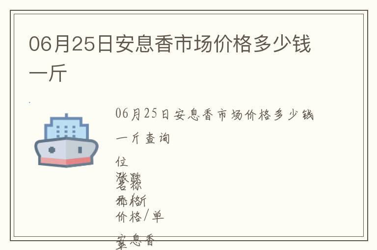 06月25日安息香市場價格多少錢一斤