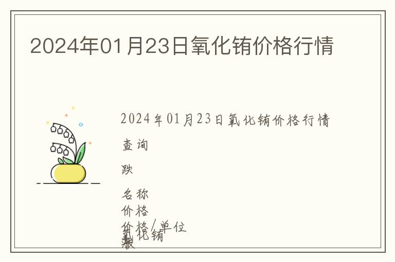 2024年01月23日氧化銪價(jià)格行情