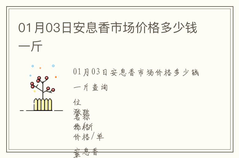 01月03日安息香市場價格多少錢一斤