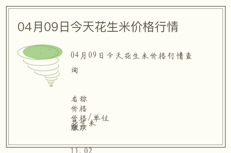 04月09日今天花生米價(jià)格行情