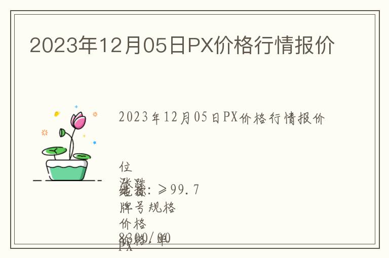 2023年12月05日PX價格行情報價
