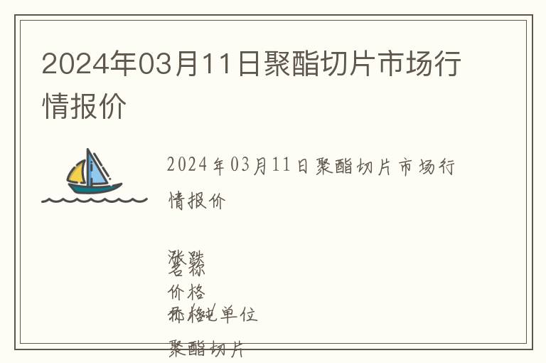 2024年03月11日聚酯切片市場行情報(bào)價(jià)