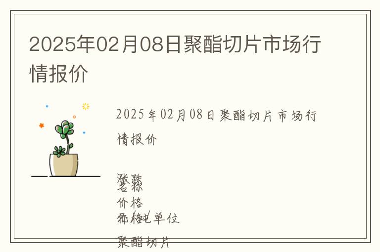 2025年02月08日聚酯切片市場(chǎng)行情報(bào)價(jià)