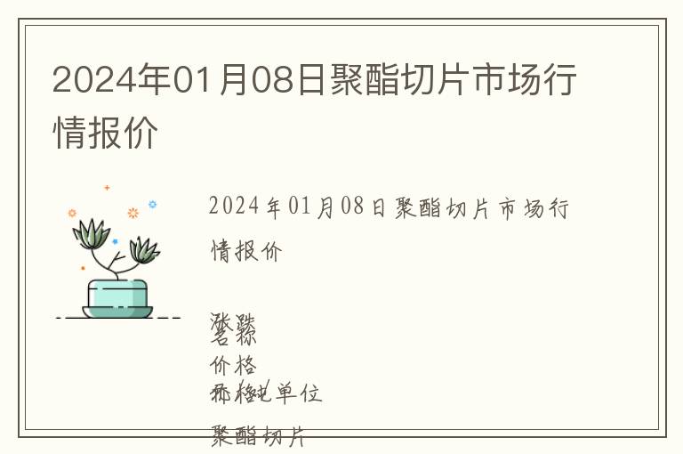 2024年01月08日聚酯切片市場行情報價