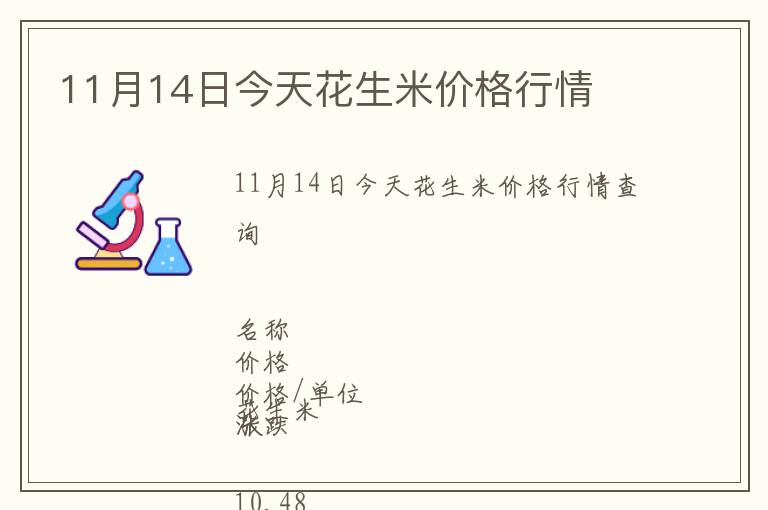 11月14日今天花生米價(jià)格行情