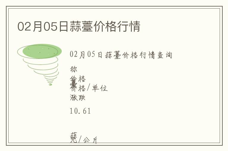 02月05日蒜薹價(jià)格行情