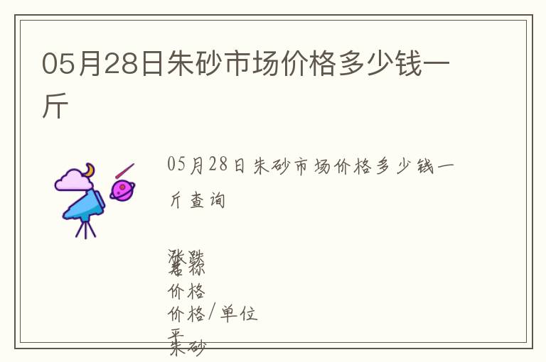 05月28日朱砂市場價格多少錢一斤