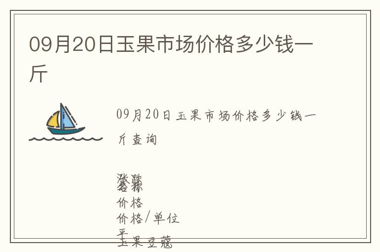 09月20日玉果市場價格多少錢一斤