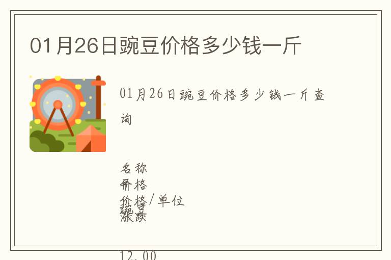 01月26日豌豆價格多少錢一斤