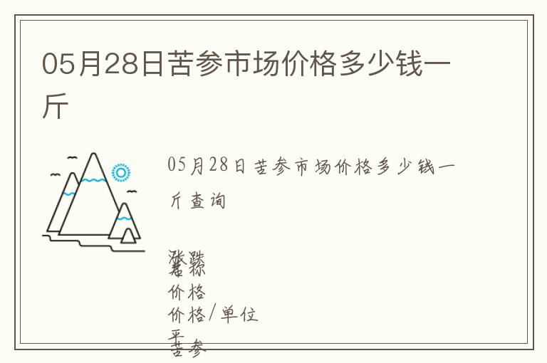 05月28日苦參市場價格多少錢一斤