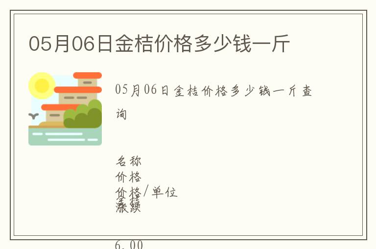 05月06日金桔價格多少錢一斤