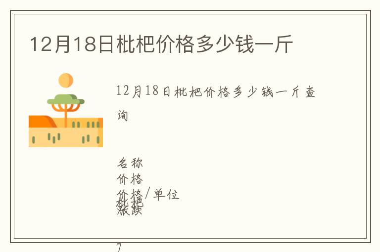 12月18日枇杷價(jià)格多少錢(qián)一斤