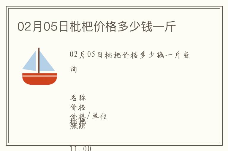 02月05日枇杷價格多少錢一斤