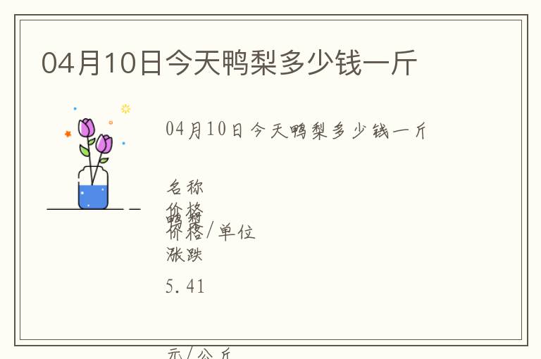 04月10日今天鴨梨多少錢一斤